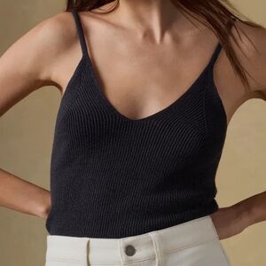 Faherty Womens Miramir Linen Sweater Cami Washed Black SMALL NWT